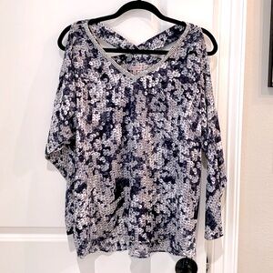 Juicy Couture Cold Shoulder Jeweled Top Size Medium